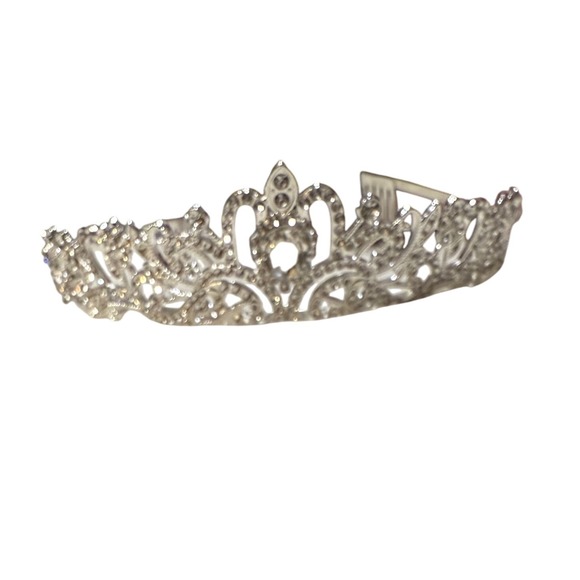 Accessories - Sparkling Crystal Rhinestone Princess metal Tiara Crown Silver Tone Bridal